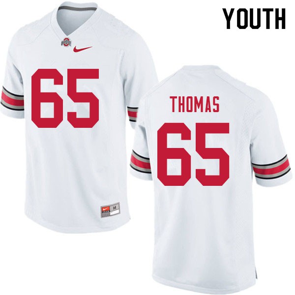 Ohio State Buckeyes #65 Phillip Thomas Youth NCAA Jersey White OSU75980